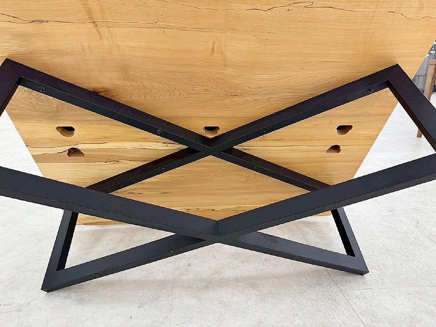 28957■一枚板風 センターテーブル W1000×D840×H370■展示品/中古品