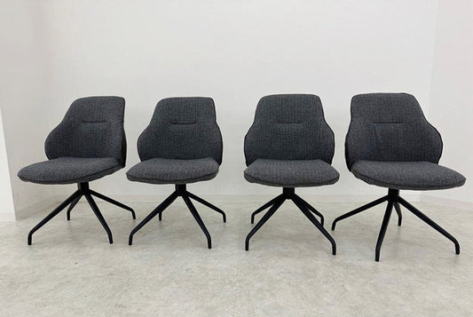 28949■マナベインテリアハーツ ダイニング回転チェア 4脚セット■展示品/中古品