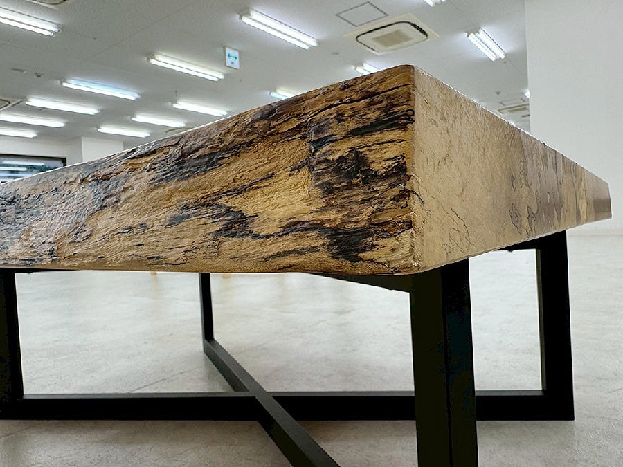 28957■一枚板風 センターテーブル W1000×D840×H370■展示品/中古品