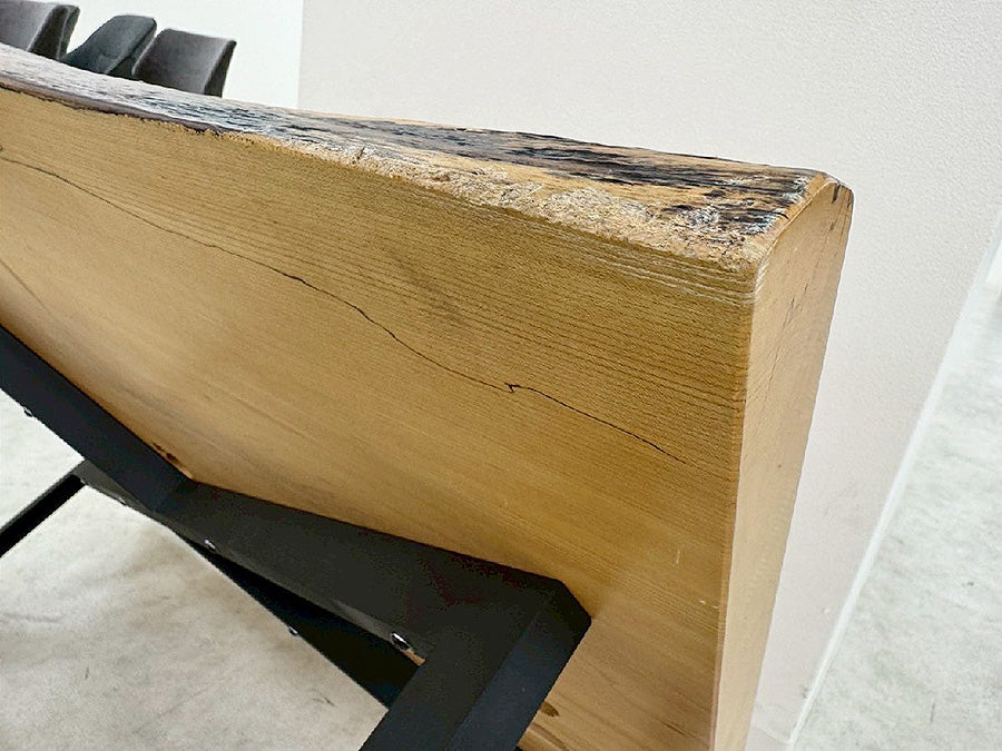 28957■一枚板風 センターテーブル W1000×D840×H370■展示品/中古品