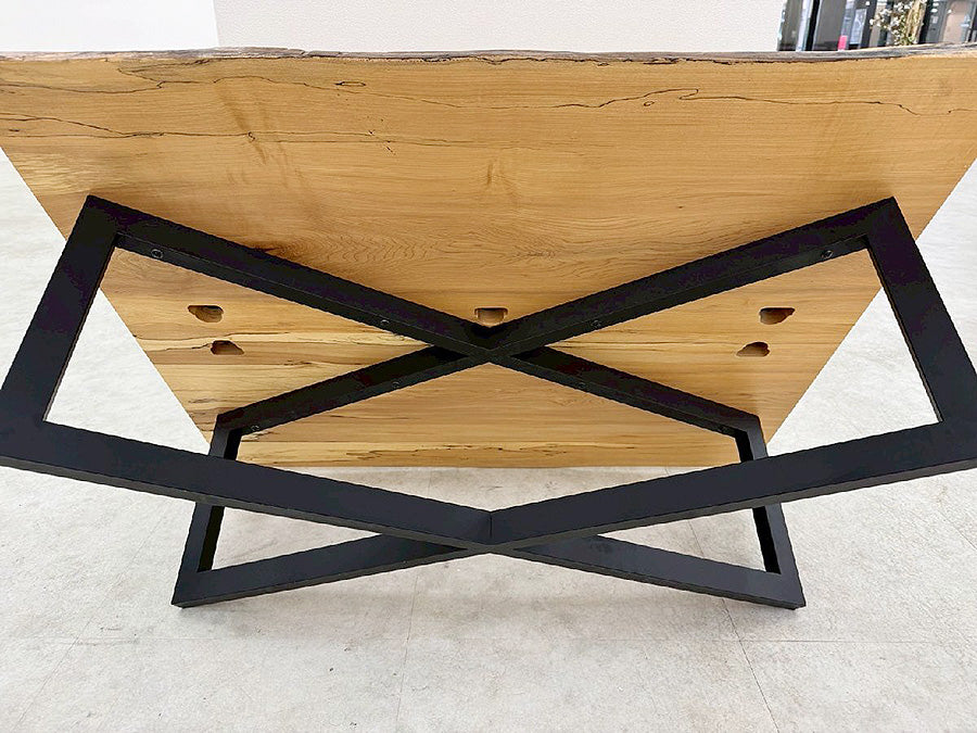 28957■一枚板風 センターテーブル W1000×D840×H370■展示品/中古品